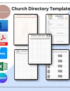 printable church member directory template excel