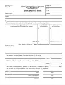 Custom Bank Change Order Form Template Excel Example