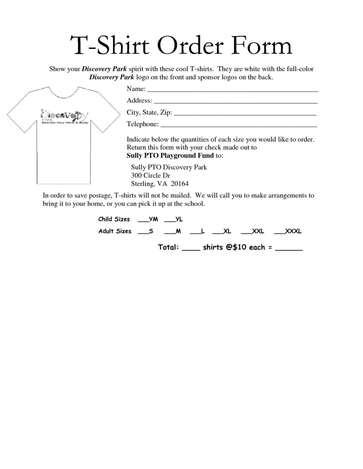 Custom T Shirt Pre Order Form Template Word Sample