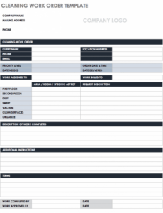 Editable Auto Repair Work Order Template Word