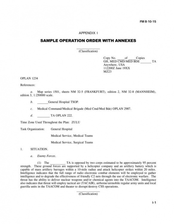 Free  5 Paragraph Operations Order Template Word