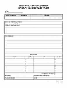 Free Custom Auto Mechanic Work Order Template Word Example