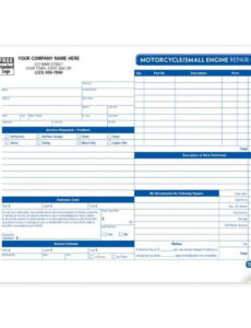 Free Custom Auto Repair Work Order Template Doc Sample