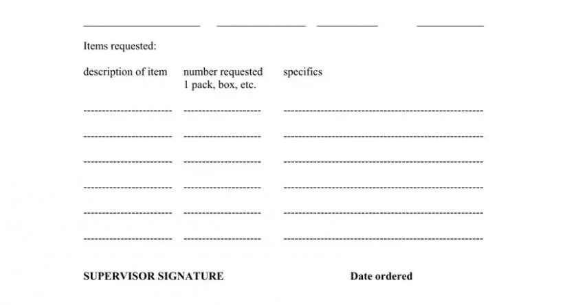 Free Custom Office Supply Order Form Template Word Sample