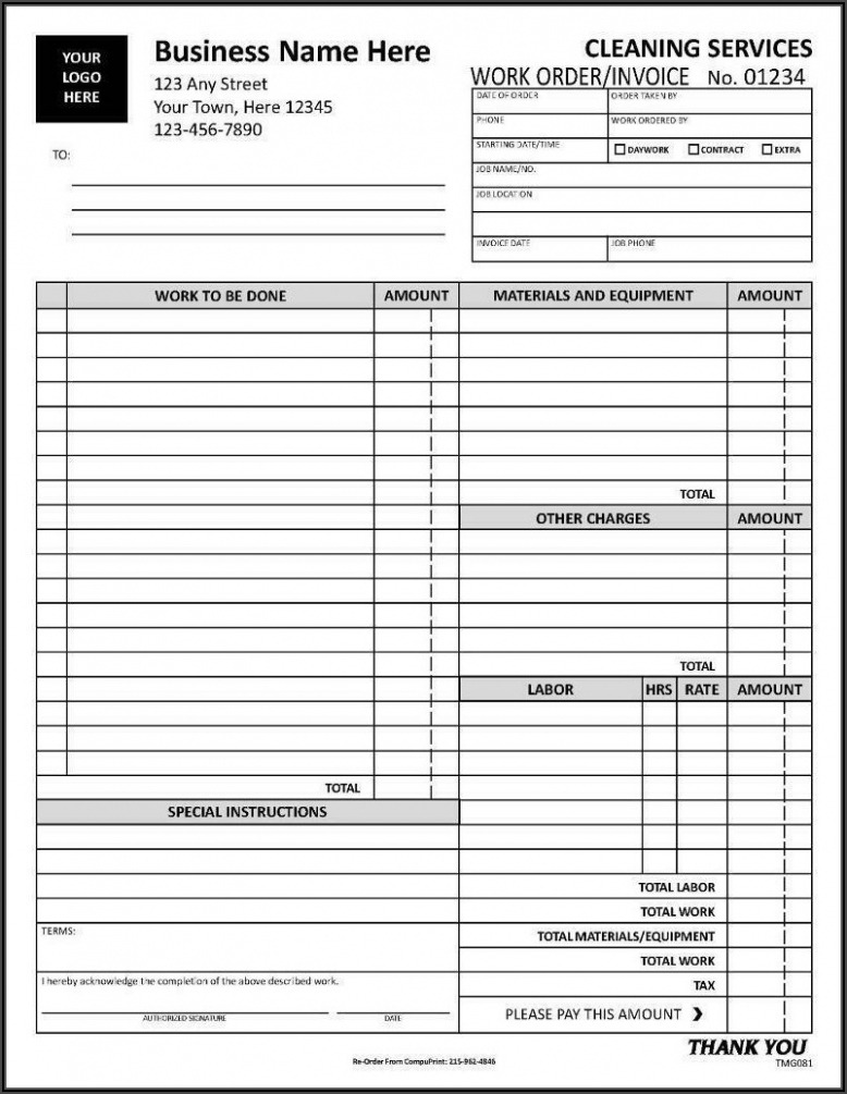 Free Editable Auto Body Shop Work Order Template Pdf Sample