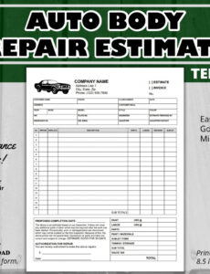 Free Editable Auto Shop Repair Order Template Doc