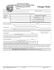 Free Editable Bank Change Order Form Template Word Example