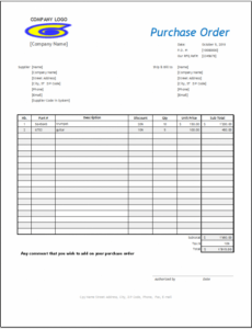 Free Editable Purchase Order And Invoice Template