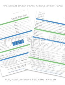 Free Editable School Picture Day Order Form Template  Example