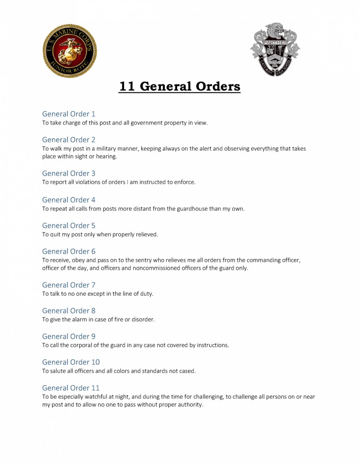 Free Editable Security Officer Post Orders Template Pdf Sample