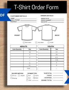 Free Editable T Shirt Pre Order Form Template Pdf Sample