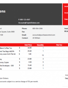 Purchase Order And Invoice Template  Sample