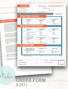 School Picture Day Order Form Template Pdf