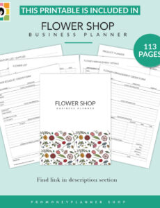 Custom Flower Shop Order Form Template Doc