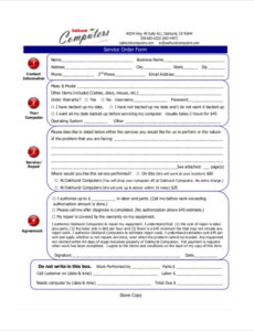 Editable Computer Repair Work Order Template Pdf