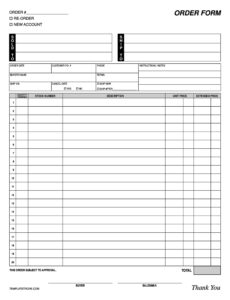 Editable Hotel Breakfast Order Form Template Doc Sample