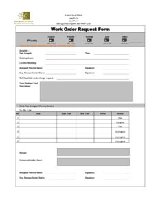 Editable Maintenance Work Order Form Template Pdf