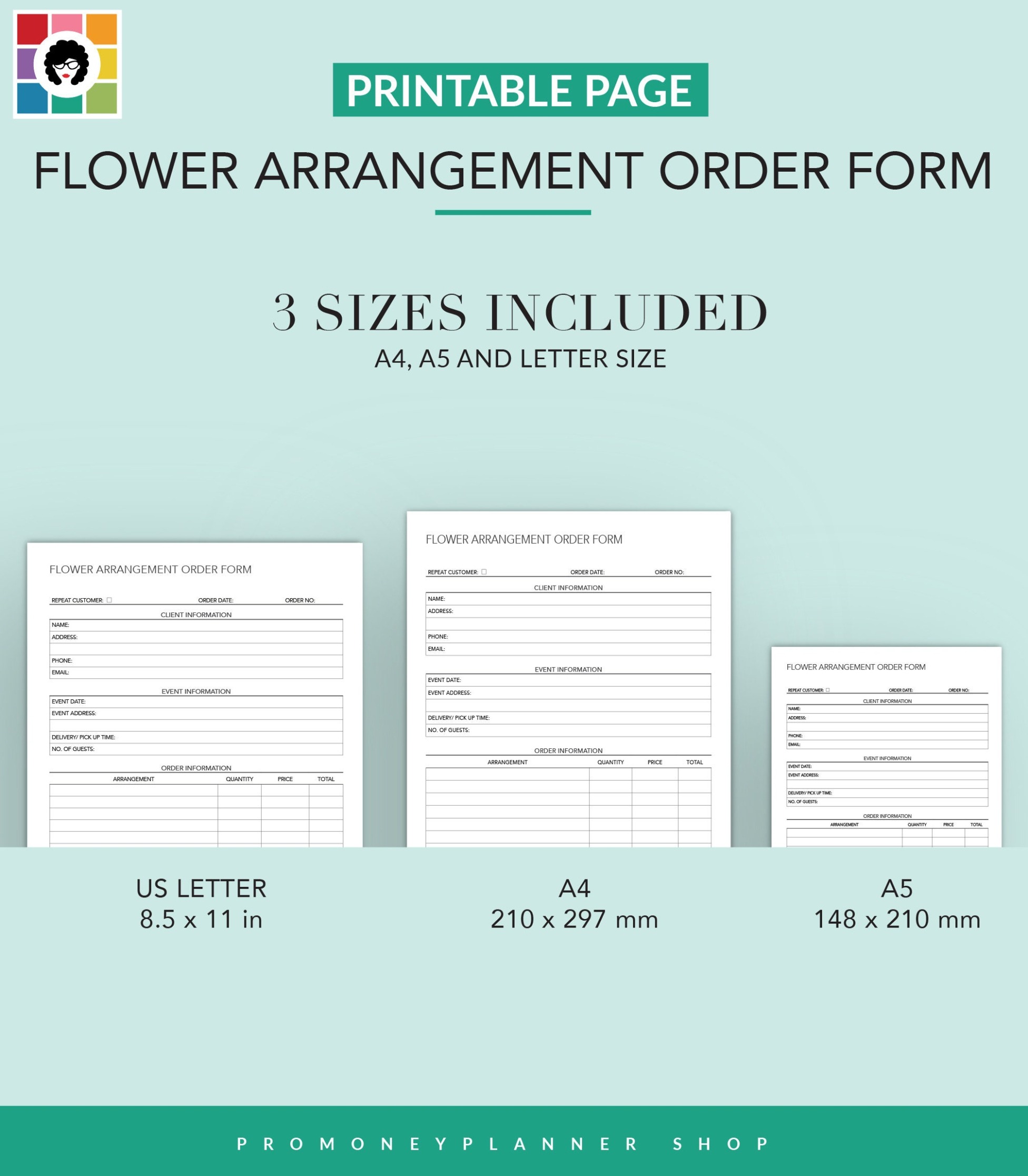 Flower Shop Order Form Template Doc Sample