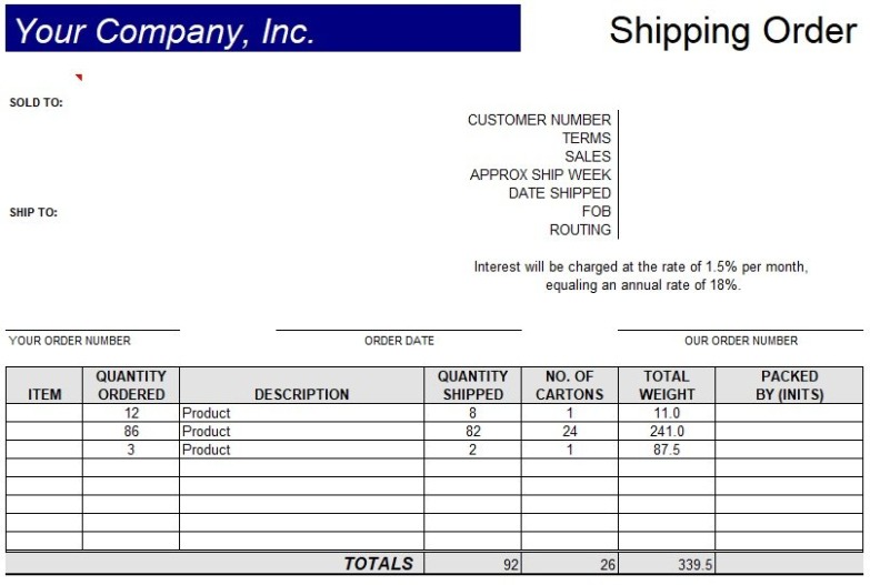 Food Delivery Order Form Template Doc Example