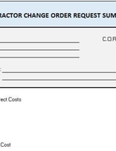 Free  Construction Change Order Request Template Word Example