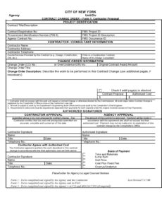 Free Custom Construction Change Order Request Template Excel Example