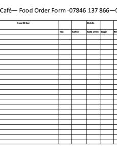 Free Editable Food Delivery Order Form Template Doc Sample