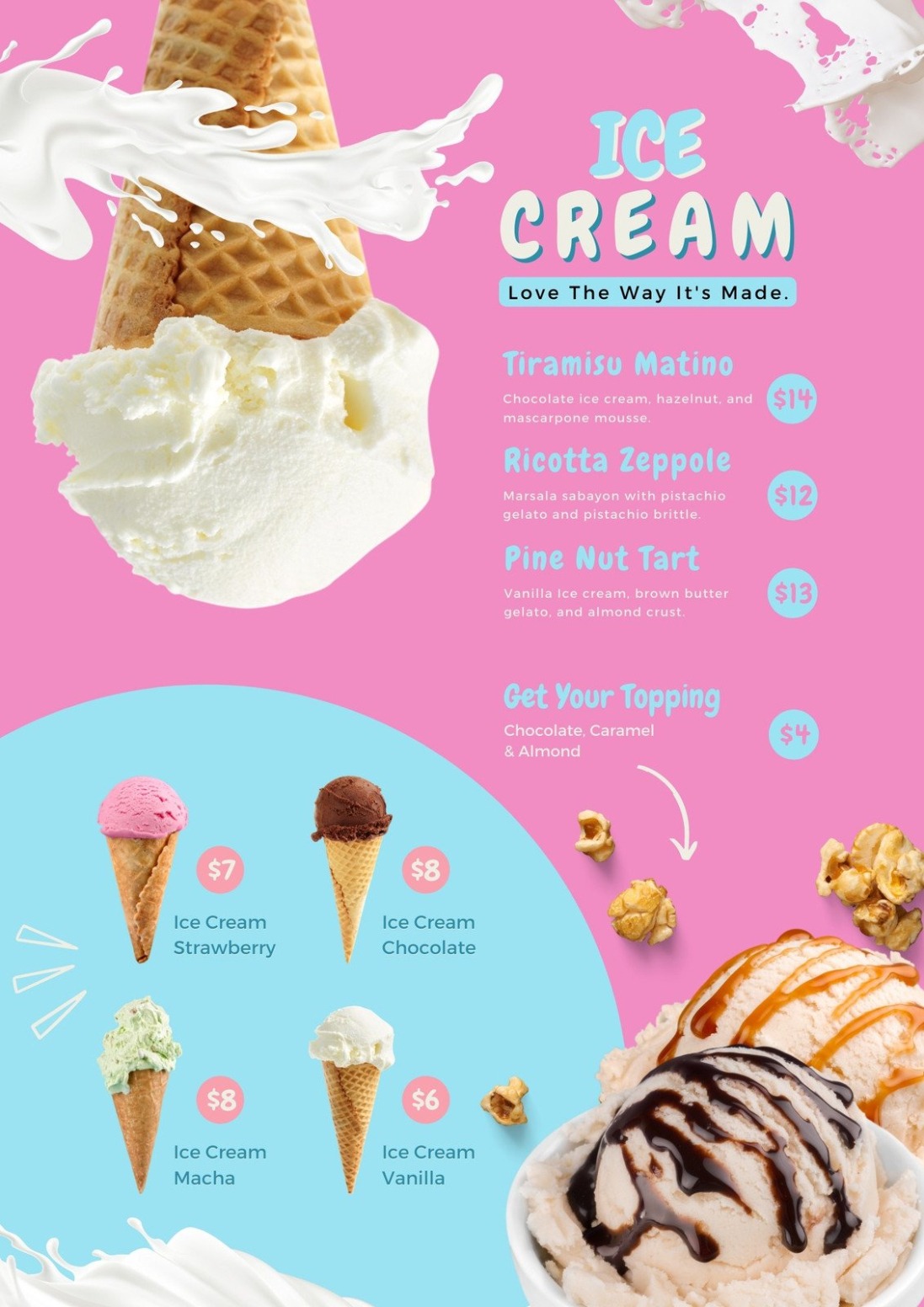 Free Editable Ice Cream Order Form Template  Example