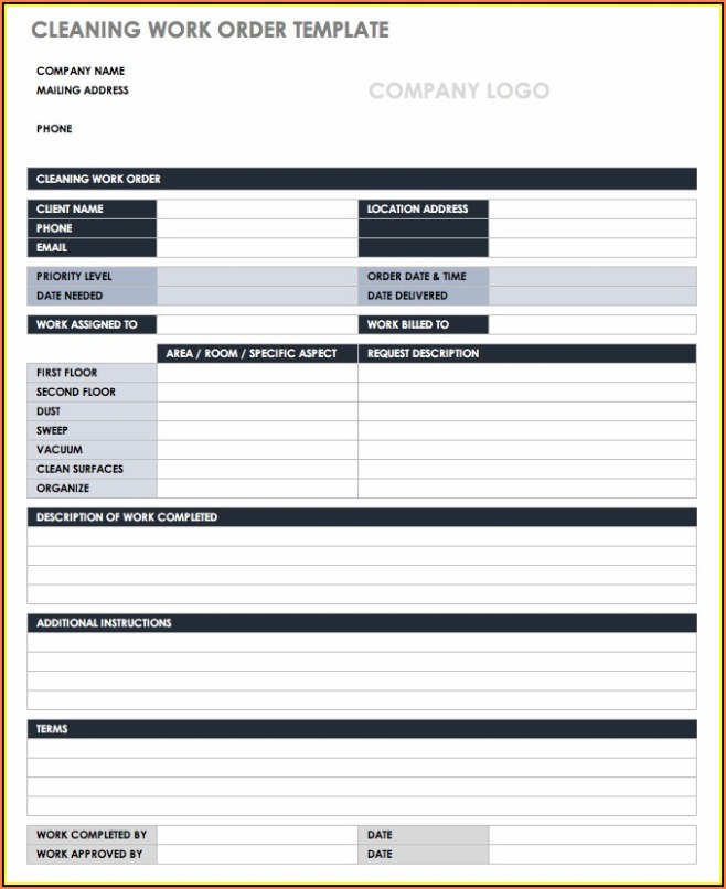 Free Editable Mechanic Work Order Form Template Pdf Example