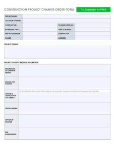 Free Printable Construction Material Order Form Template Pdf Example