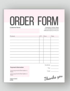 Free Printable Hotel Breakfast Order Form Template  Example