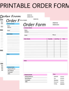 Hotel Breakfast Order Form Template