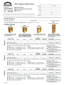 Kitchen Cabinet Order Form Template Word Example