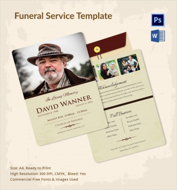 Editable Methodist Funeral Order Of Service Template Excel Example