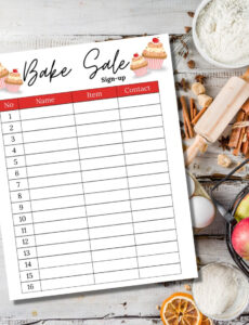 Free  Bake Sale Pre Order Form Template Doc