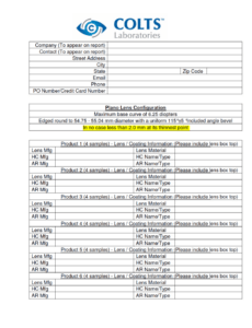 Free  Contact Lens Order Form Template Pdf