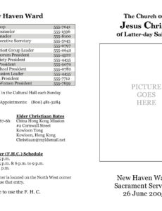 Free Custom Anglican Church Order Of Service Template  Example