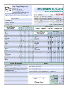 Free Custom Carpet Cleaning Work Order Template Excel