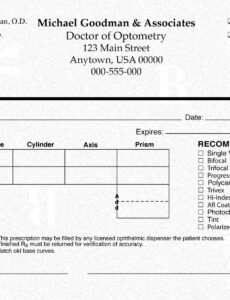 Free Custom Contact Lens Order Form Template Pdf