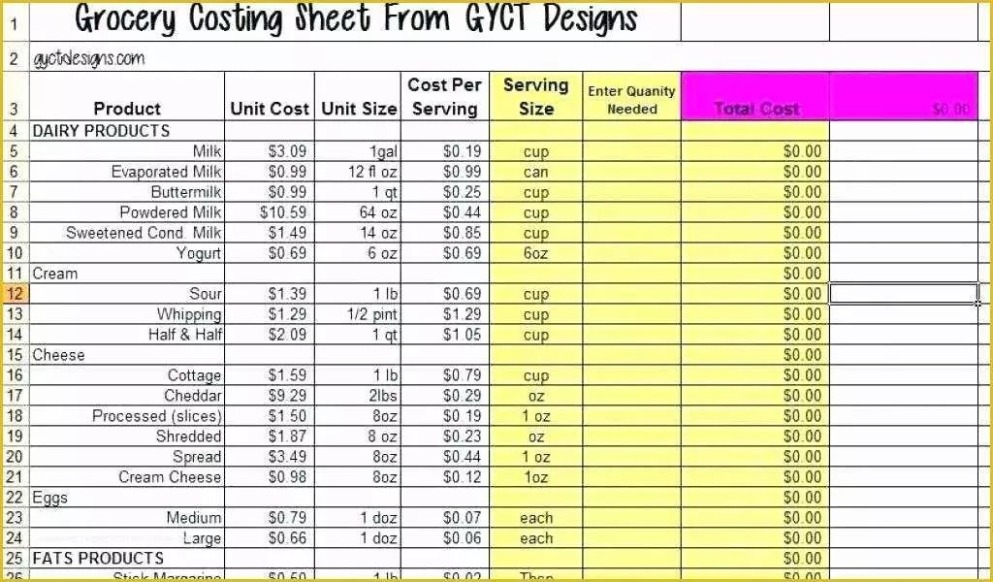 Free Custom Job Order Cost Sheet Template Doc