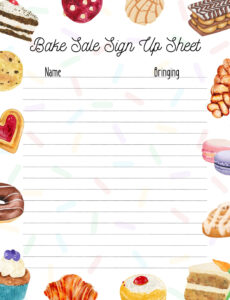 Free Editable Bake Sale Pre Order Form Template Excel