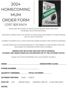 Free Editable Homecoming Mum Order Form Template Doc Example