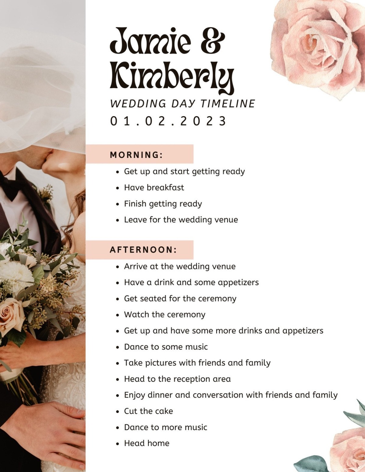 Free Editable Wedding Ceremony Order Of Events Template Doc Sample