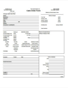 Printable Bake Sale Pre Order Form Template