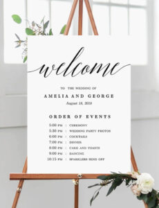 Custom Order Of Events Wedding Template Word Example