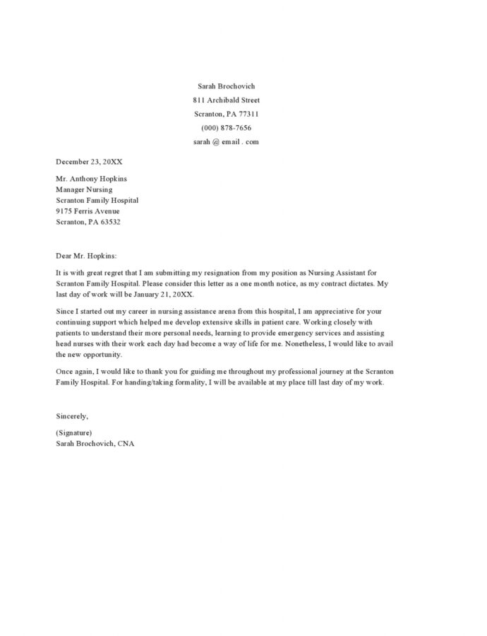 Fire Department Firefighter Resignation Letter