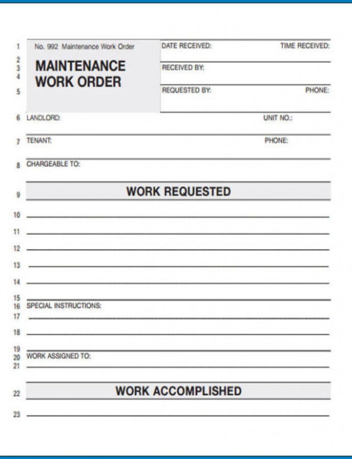 Hvac Service Work Order Template